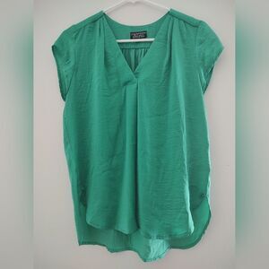 Papermoon for Stitch Fix Women's size XS Emerald Green Short Sleeve Blouse Top